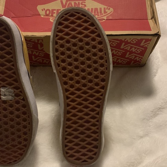 Mustard and white checkered vans! Wore one look brand new has the box! - Picture 4 of 5
